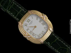 Hermes Lupine Ladies Watch - Solid 18K Gold with Original Factory Hermes Diamonds