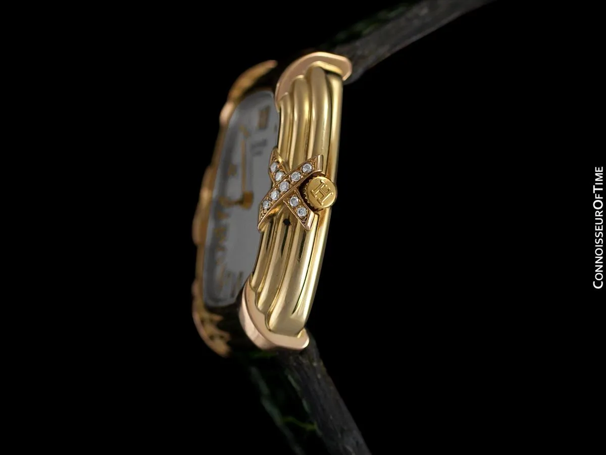 Hermes Lupine Ladies Watch - Solid 18K Gold with Original Factory Hermes Diamonds