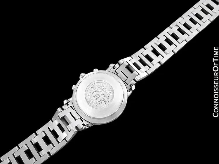 Hermes Mens Midsize / Ladies Clipper Chronograph Quartz Watch - Stainless Steel