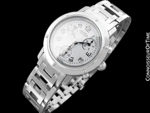 Hermes Mens Midsize / Ladies Clipper Chronograph Quartz Watch - Stainless Steel