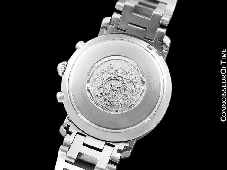 Hermes Mens Midsize / Ladies Clipper Chronograph Quartz Watch - Stainless Steel