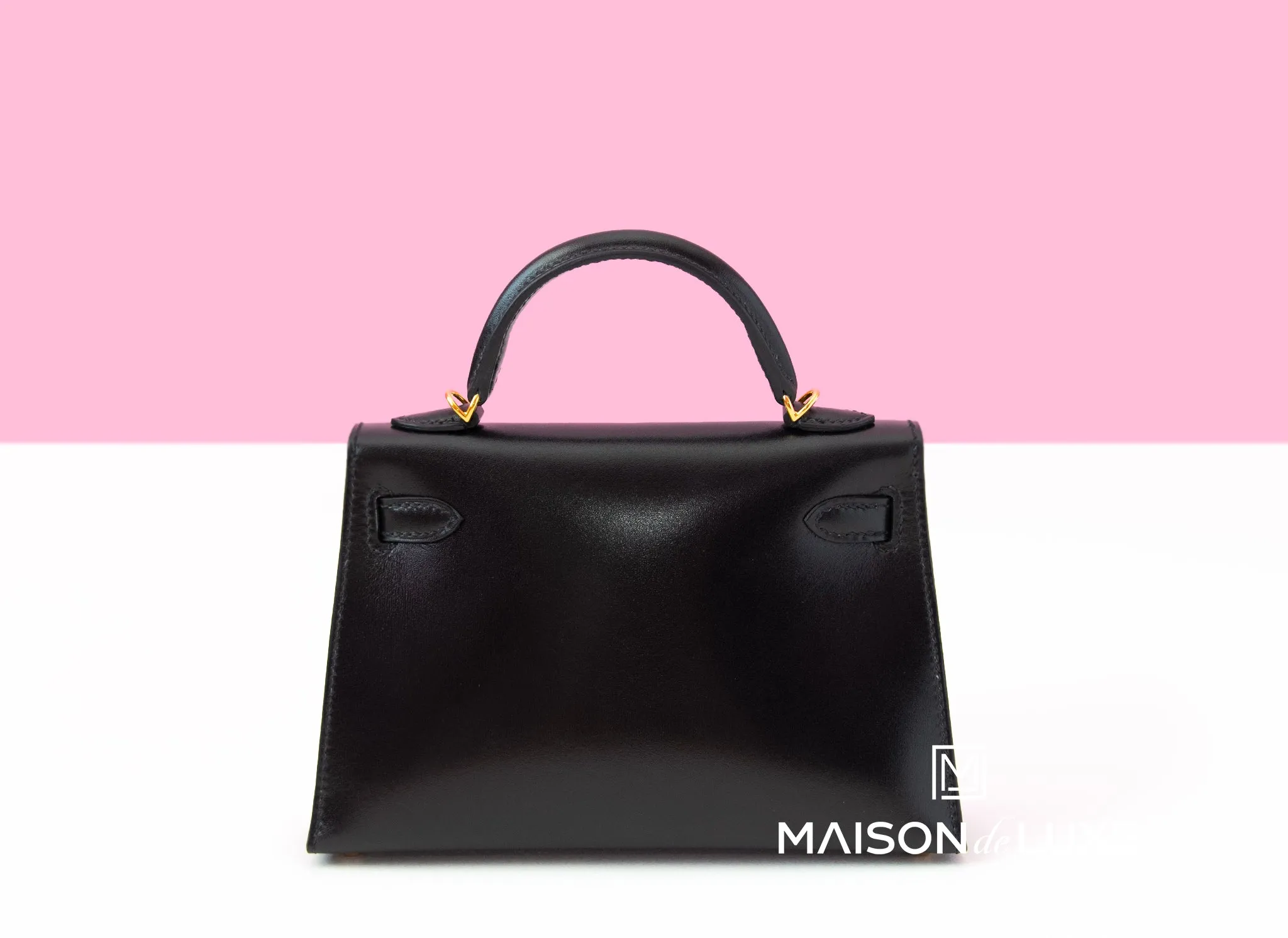 Hermes Mini Kelly II 20 Black Box Gold Hardware