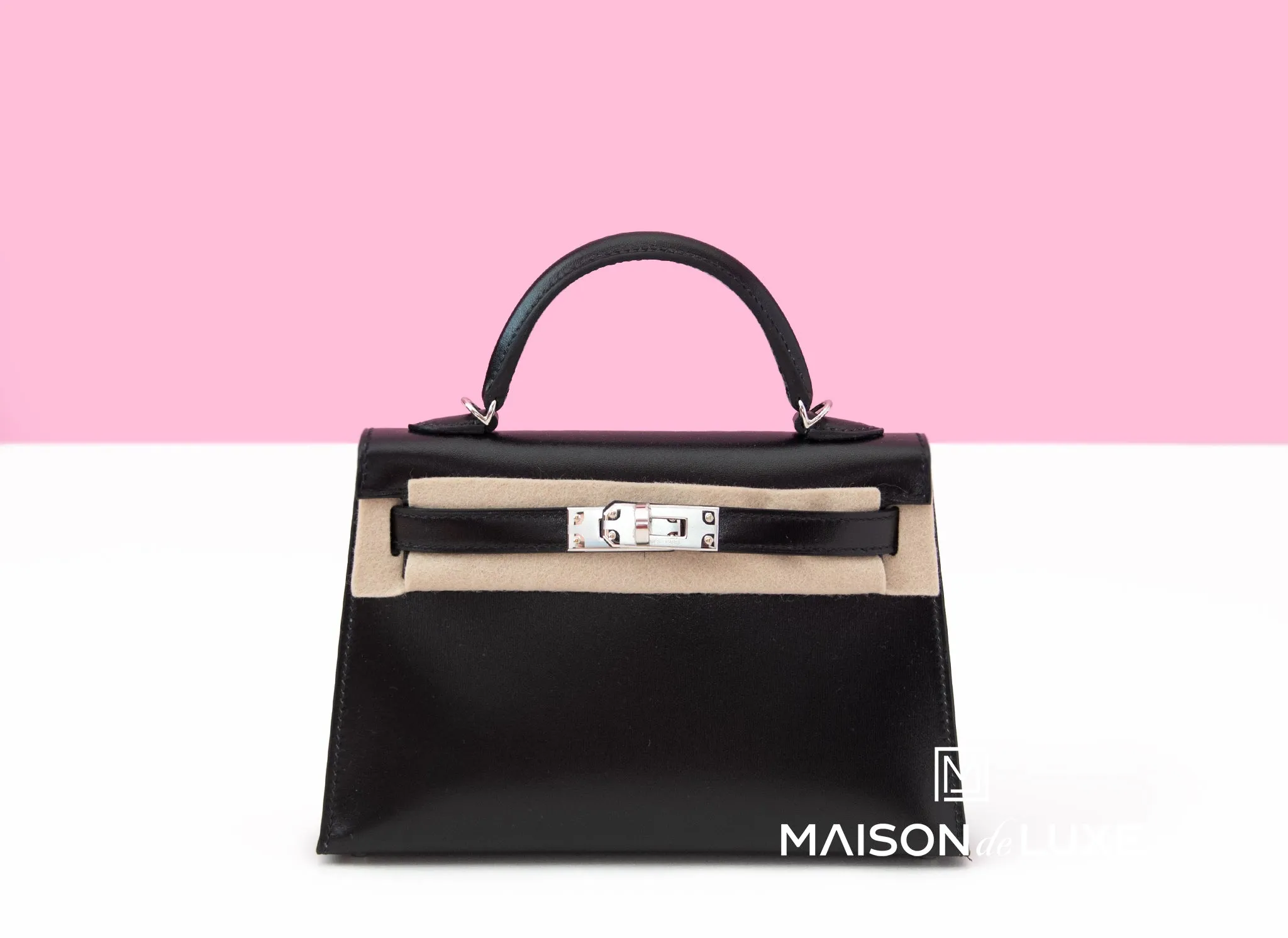 Hermes Mini Kelly II 20 Black Box Palladium Hardware