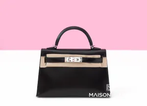 Hermes Mini Kelly II 20 Black Box Palladium Hardware