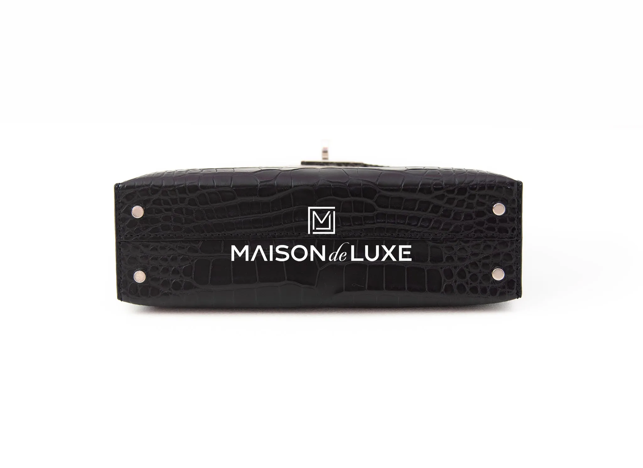 Hermes Mini Kelly II 20 Black HSS Matte Alligator