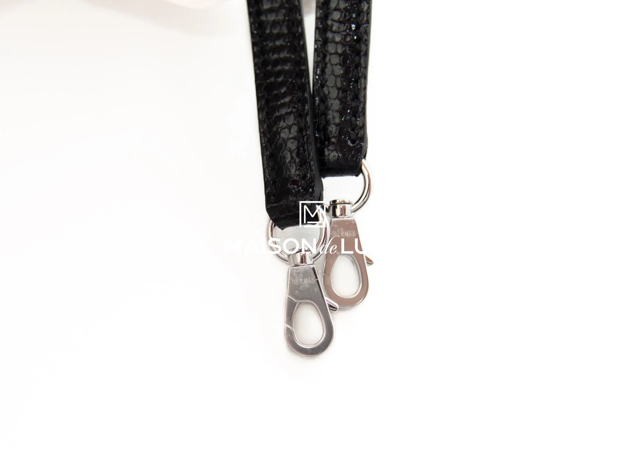 Hermes Mini Kelly II 20 Black Lizard Palladium Hardware