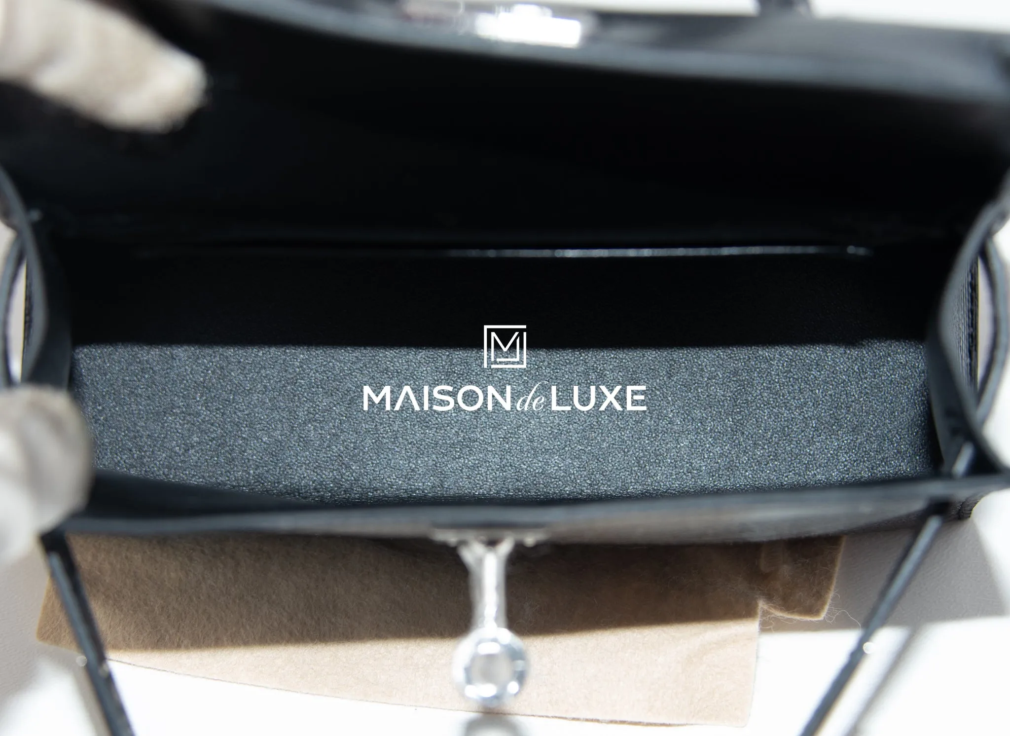 Hermes Mini Kelly II 20 Black Lizard Palladium Hardware