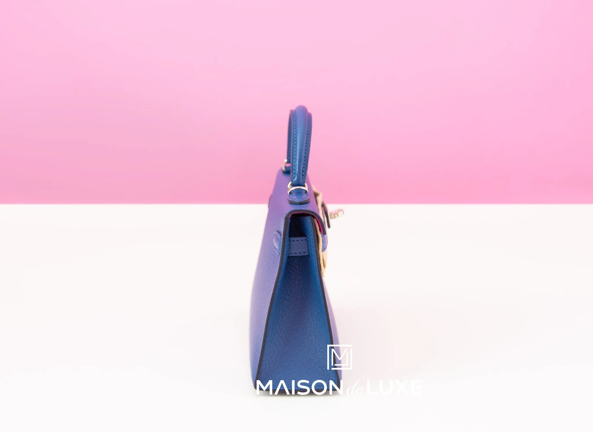 Hermes Mini Kelly II 20 Blue Brighton / Rose Pourpre