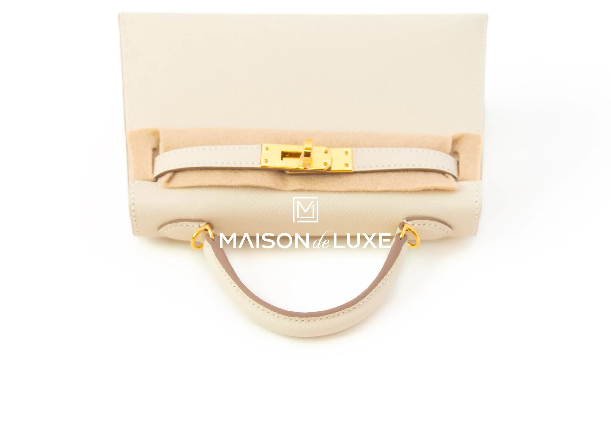 Hermes Mini Kelly II 20 Craie & Yellow HSS Epsom