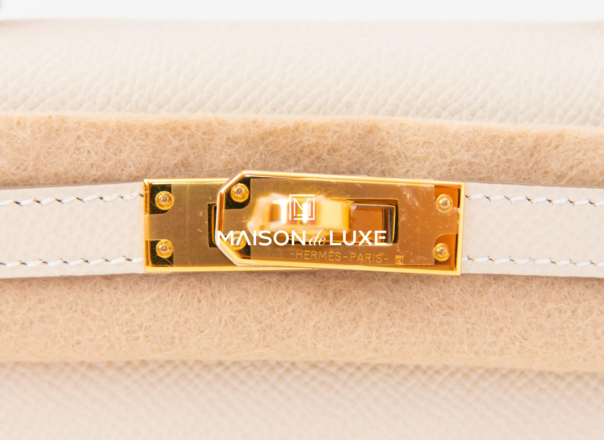Hermes Mini Kelly II 20 Craie & Yellow HSS Epsom