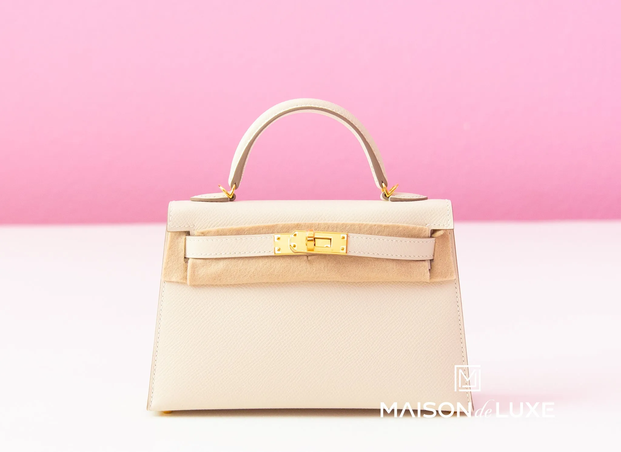 Hermes Mini Kelly II 20 Craie Epsom Gold Hardware