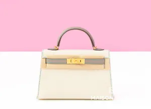 Hermes Mini Kelly II 20 Craie / Gris Asphalte HSS Epsom