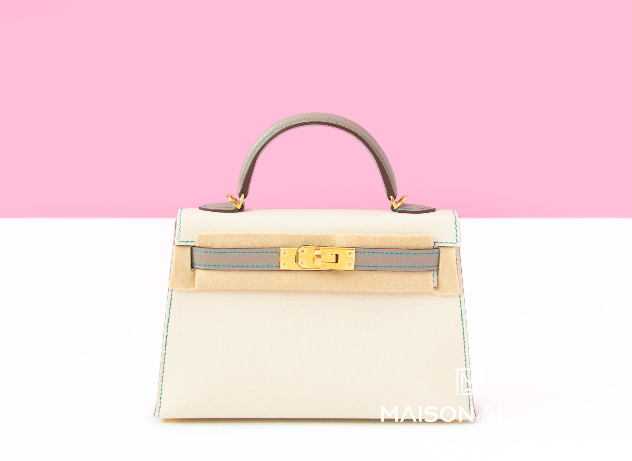 Hermes Mini Kelly II 20 Craie / Gris Asphalte HSS Epsom