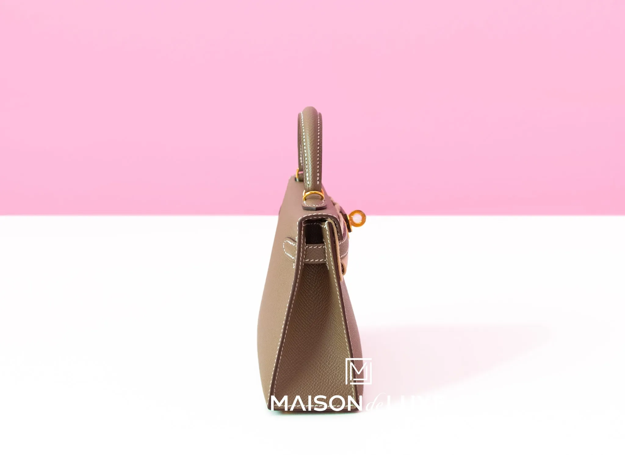 Hermes Mini Kelly II 20 Etoupe Epsom Gold Hardware
