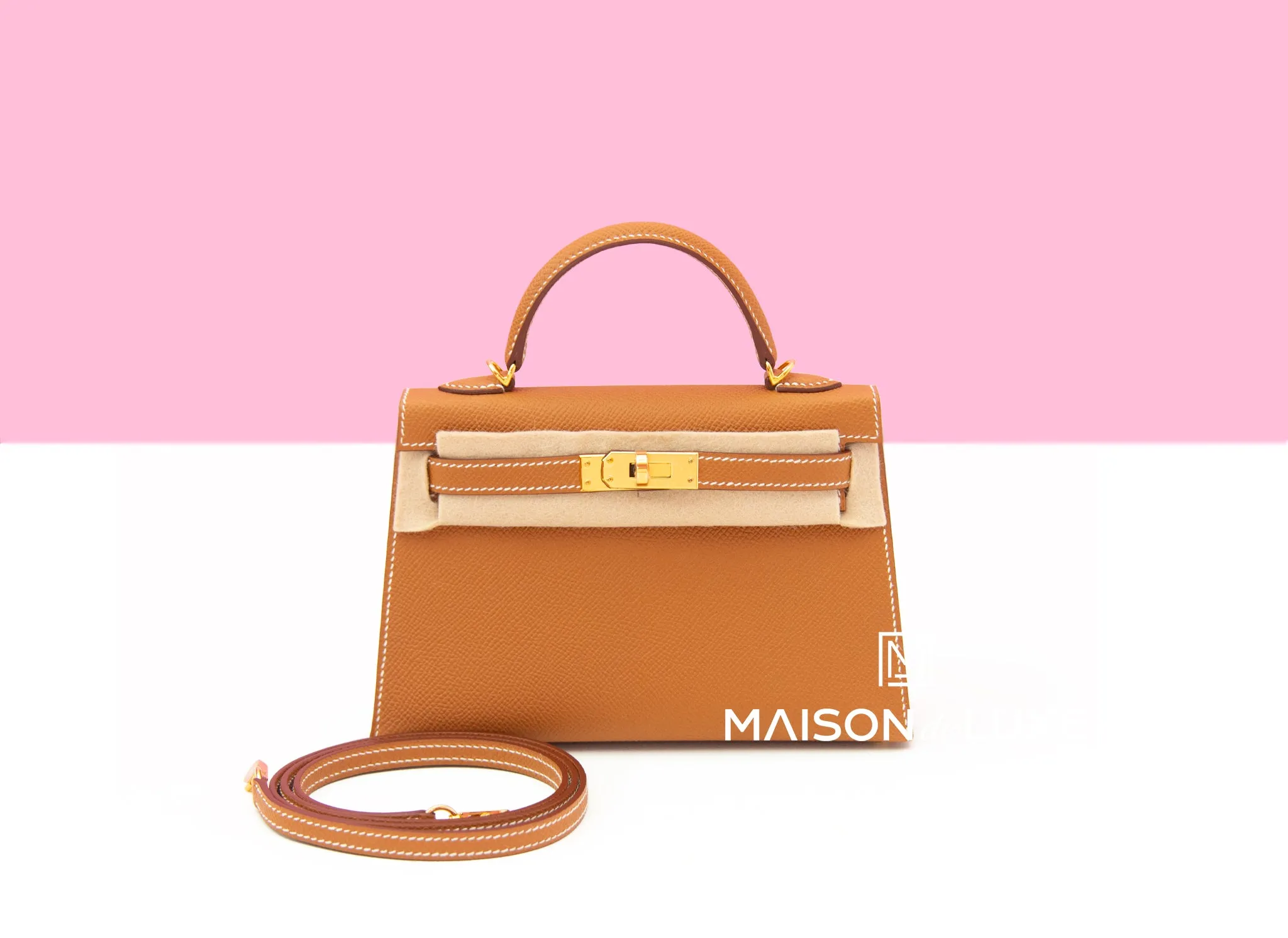 Hermes Mini Kelly II 20 Gold Epsom Gold Hardware