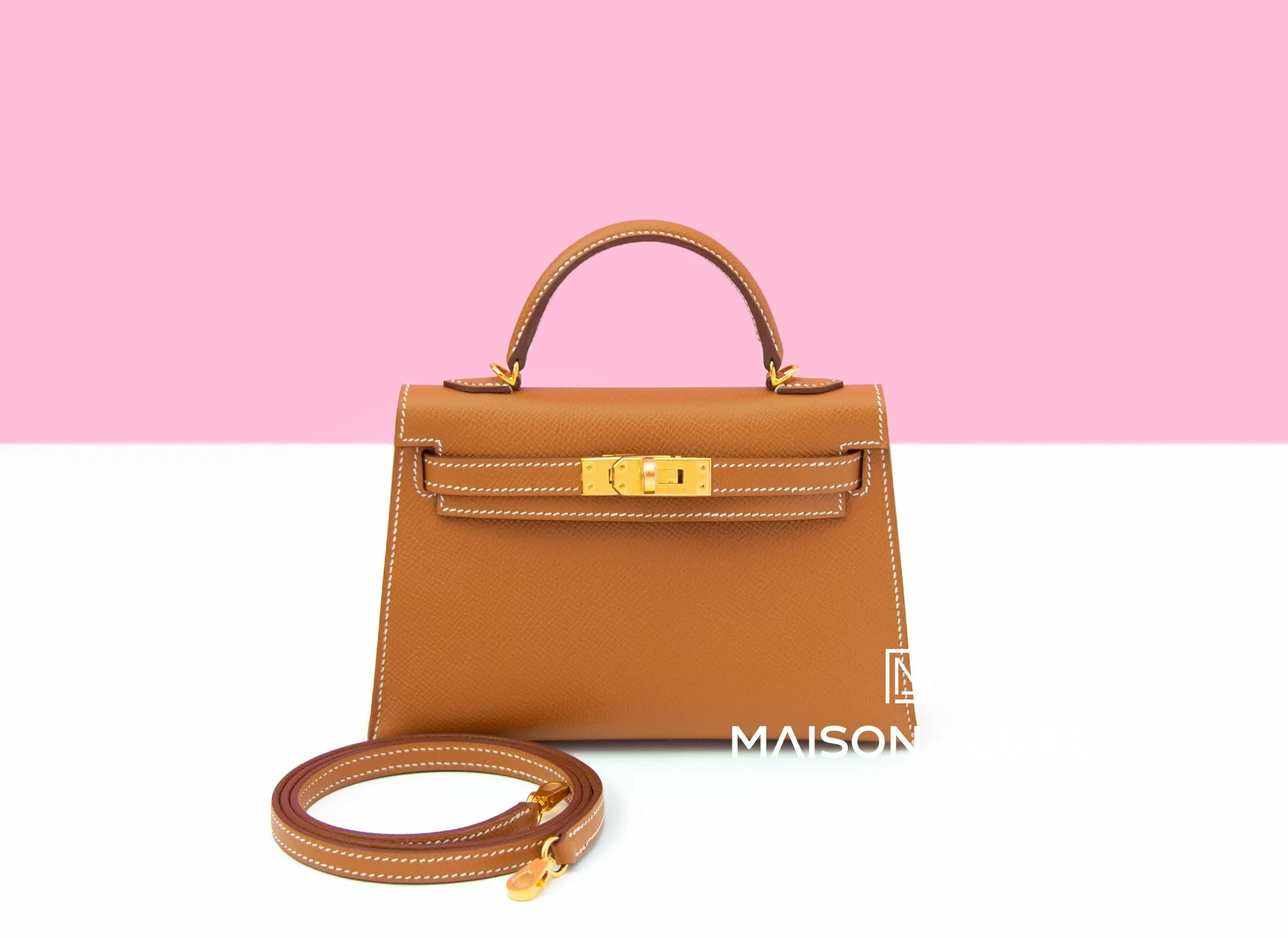 Hermes Mini Kelly II 20 Gold Epsom Gold Hardware