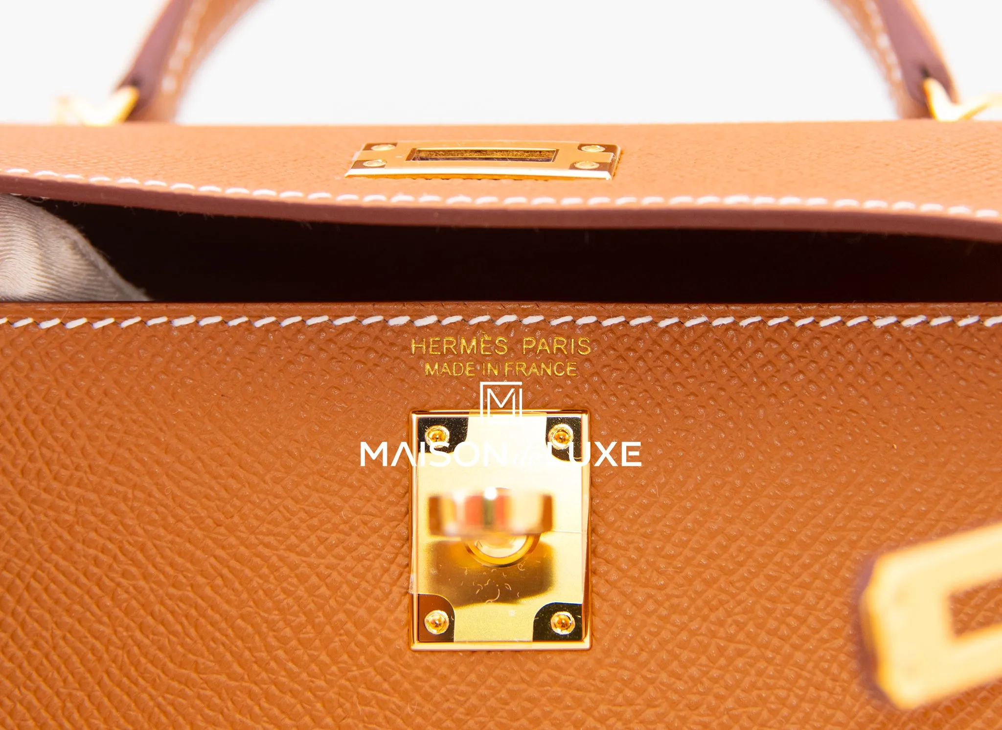 Hermes Mini Kelly II 20 Gold Epsom Gold Hardware