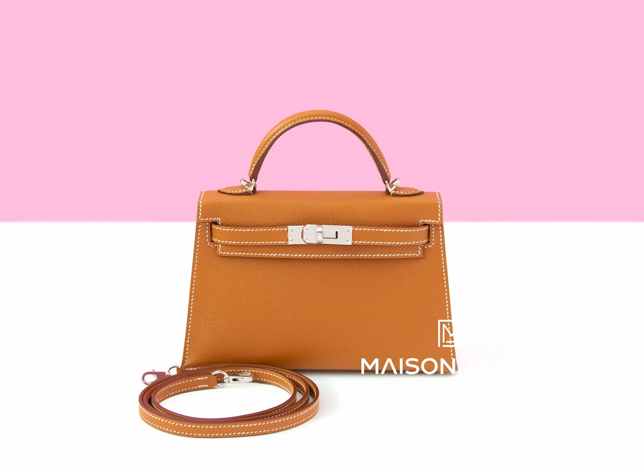 Hermes Mini Kelly II 20 Gold Epsom Palladium Hardware
