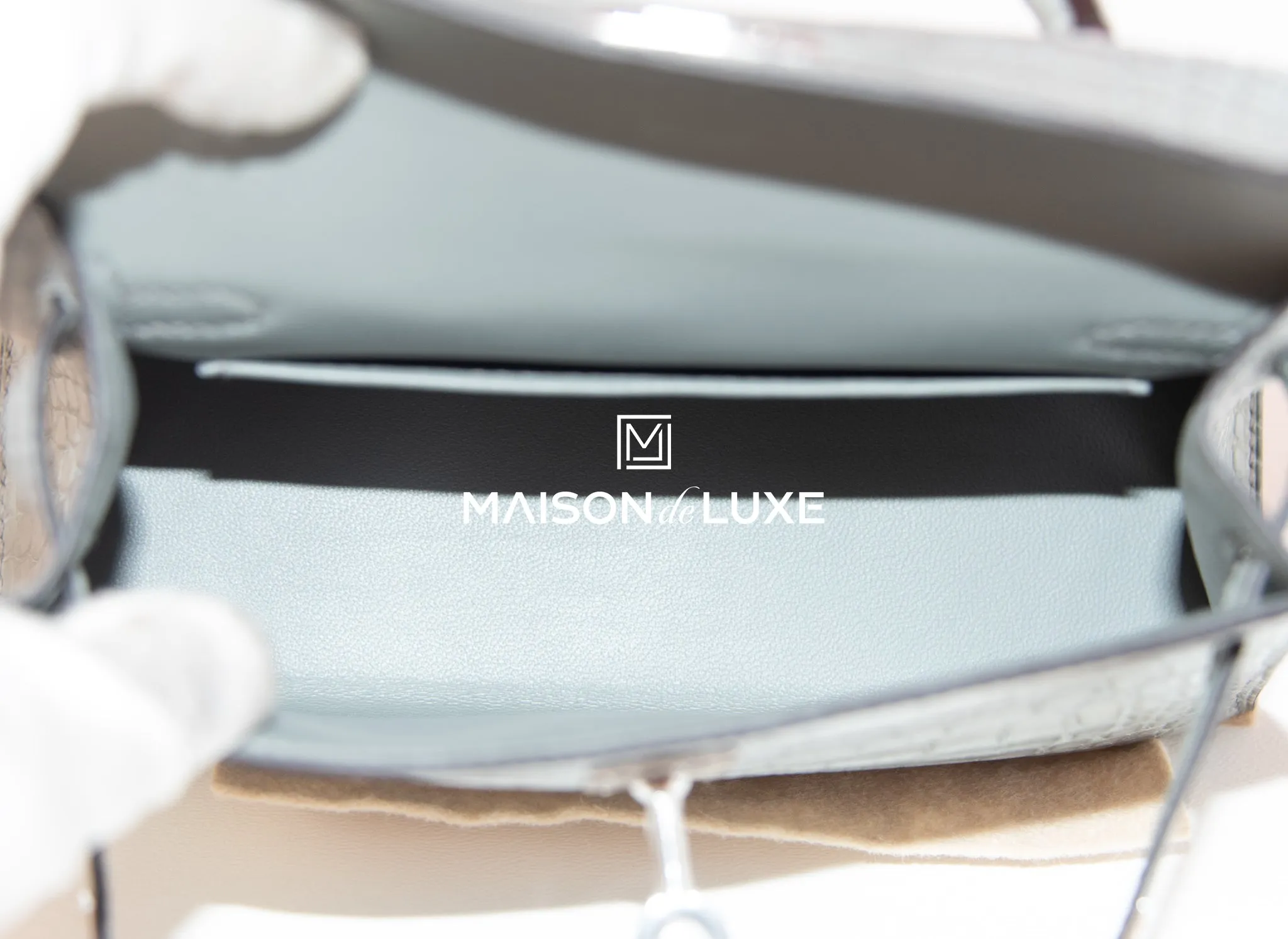 Hermes Mini Kelly II 20 Gris Ciment Matte Alligator
