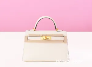 Hermes Mini Kelly II 20 Nata Epsom Gold Hardware