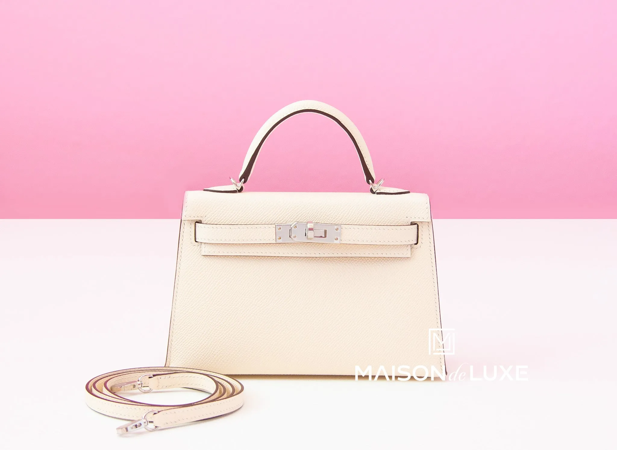 Hermes Mini Kelly II 20 Nata Epsom Palladium Hardware