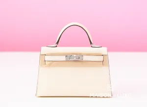 Hermes Mini Kelly II 20 Nata Epsom Palladium Hardware