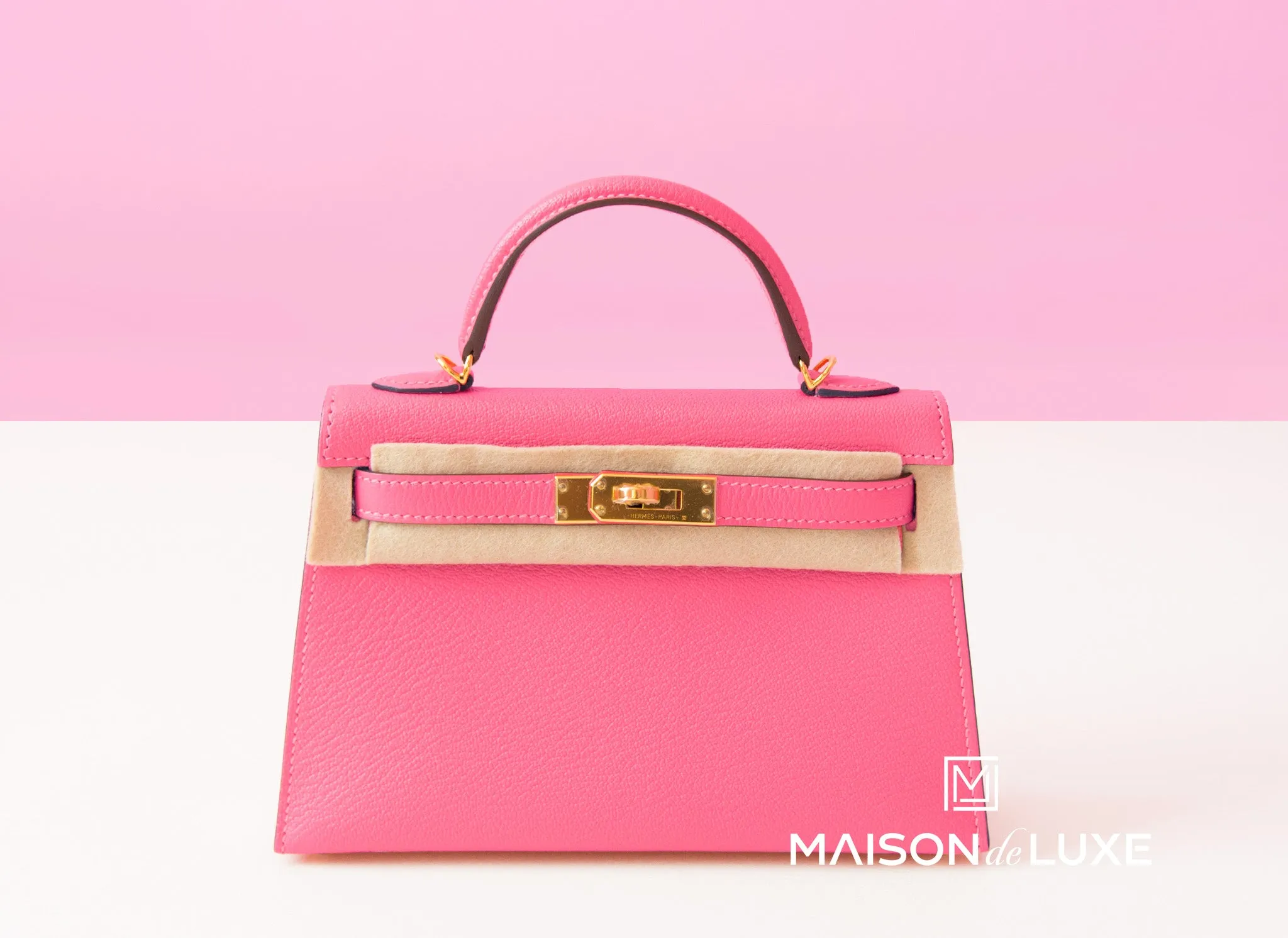 Hermes Mini Kelly II 20 Rose Lipstick Chèvre Mysore