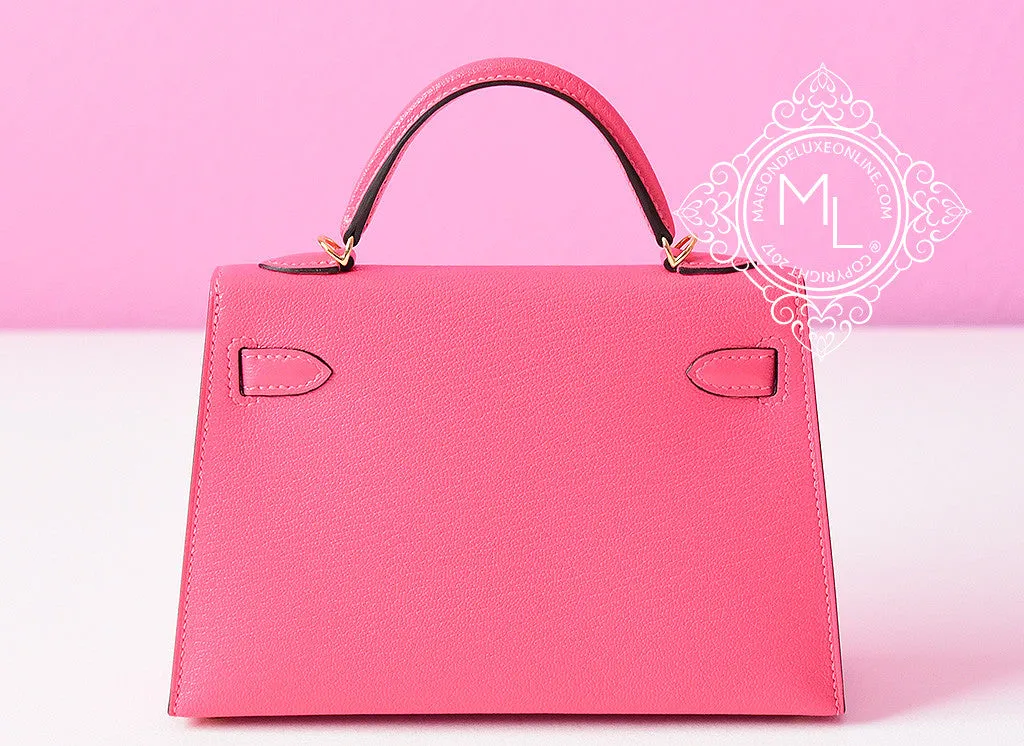Hermes Mini Kelly II 20 Rose Lipstick Chèvre Mysore