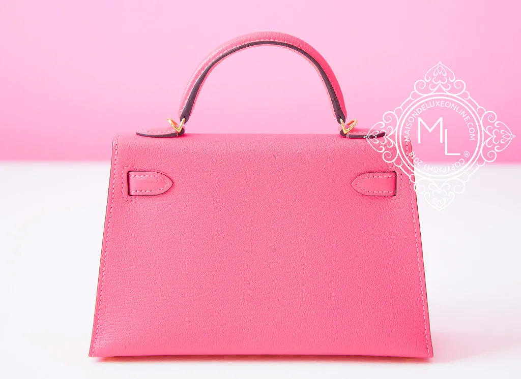 Hermes Mini Kelly II 20 Rose Lipstick Chèvre Mysore