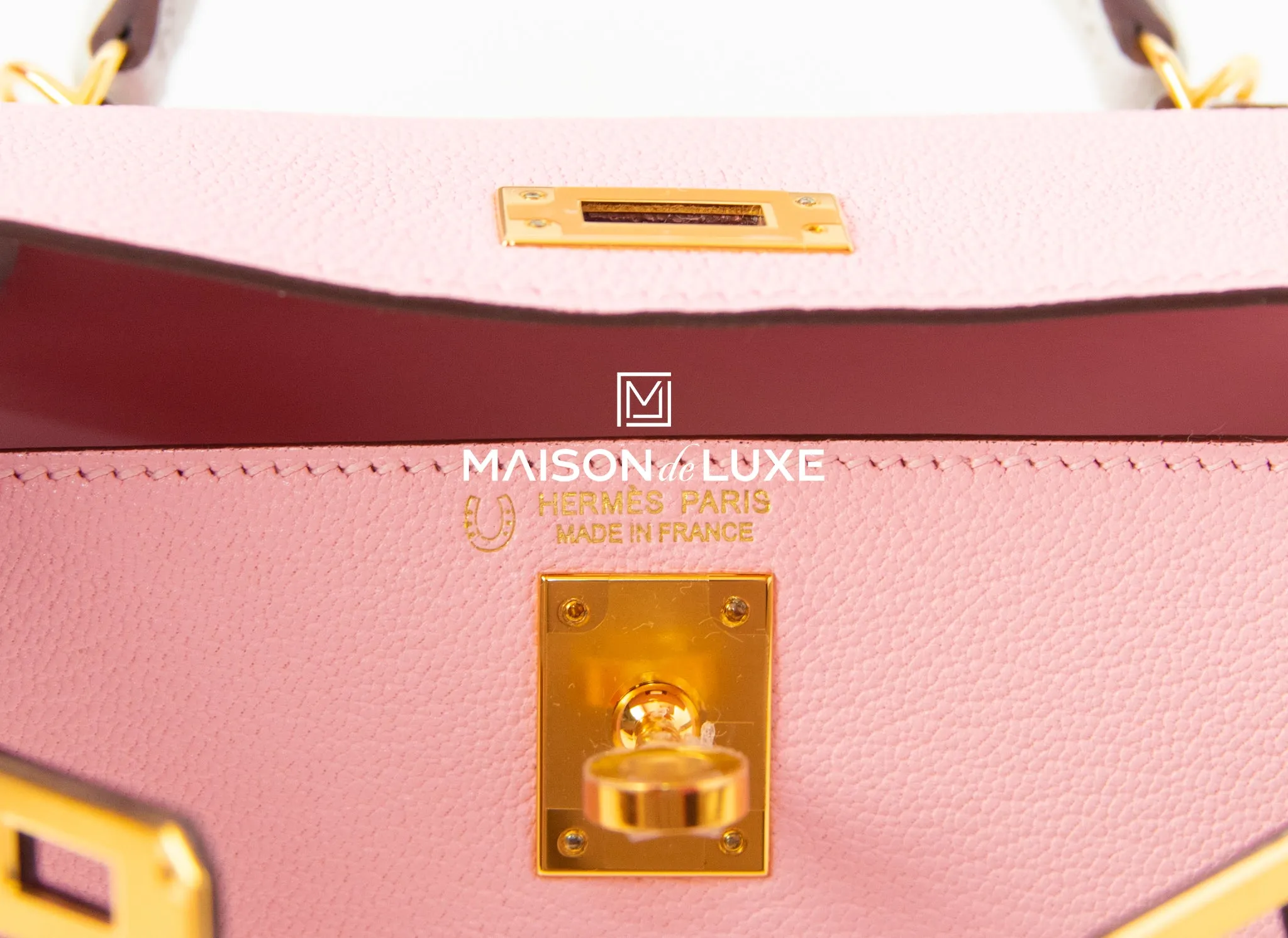 Hermes Mini Kelly II 20 Rose Sakura & Gris Perle Chèvre