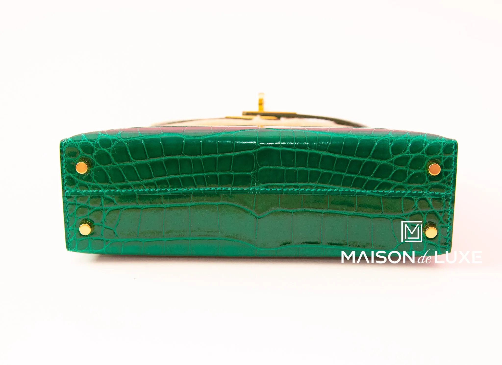 Hermes Mini Kelly II 20 Vert Emeraude Shiny Alligator