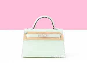 Hermes Mini Kelly II 20 Vert Fizz Chevre Palladium Hardware