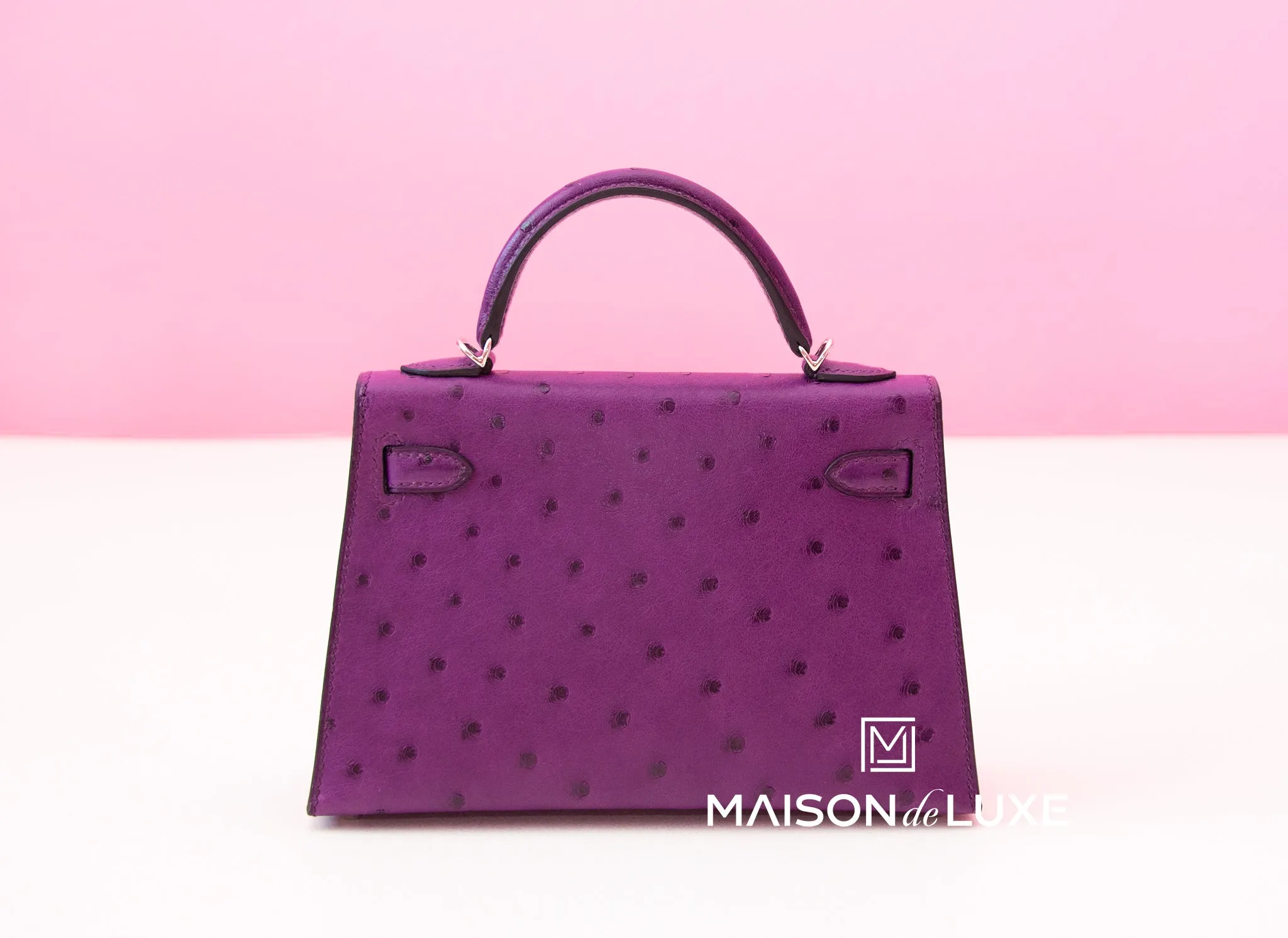 Hermes Mini Kelly II 20 Violine Ostrich Palladium Hardware