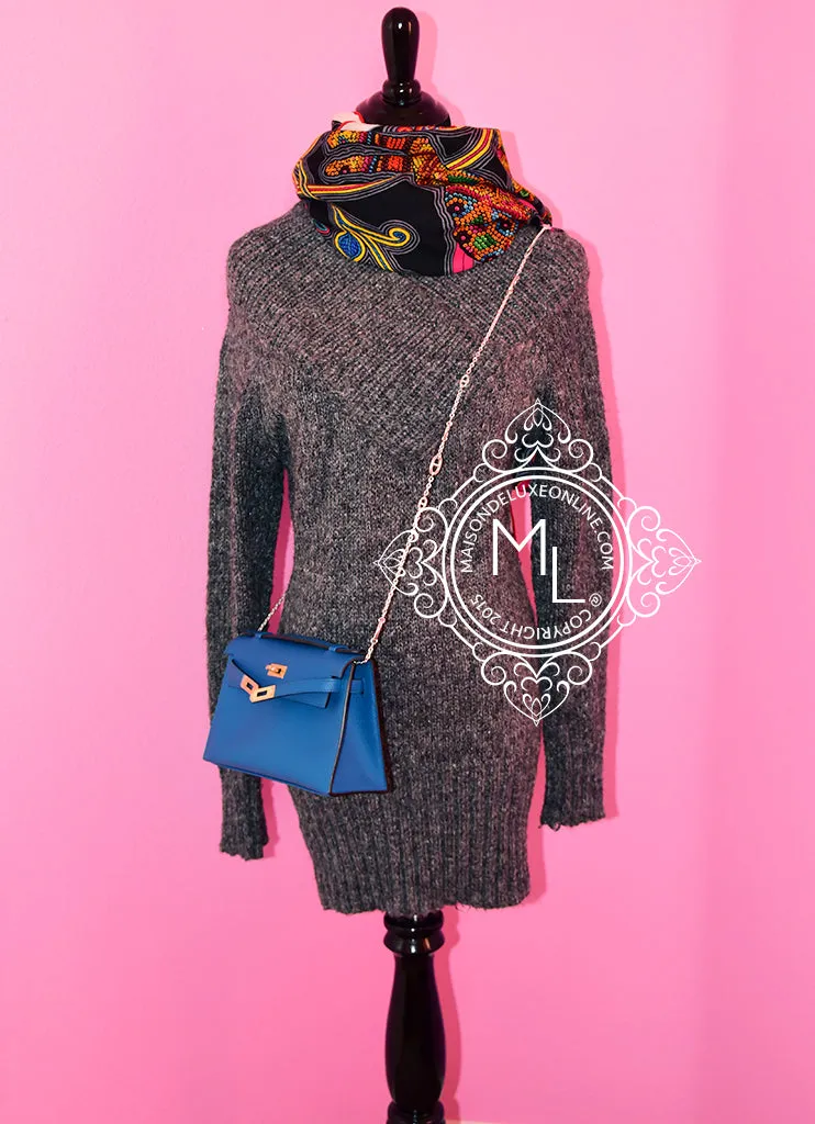 Hermes Rose Azalee Epsom Kelly Pochette Clutch
