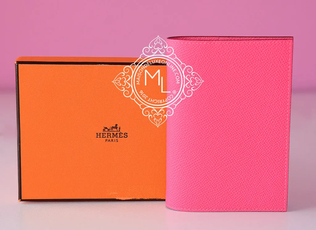 Hermes Rose Azalee Vision Passport / Agenda Notebook Cover (no refill)