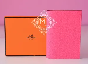 Hermes Rose Azalee Vision Passport / Agenda Notebook Cover (no refill)