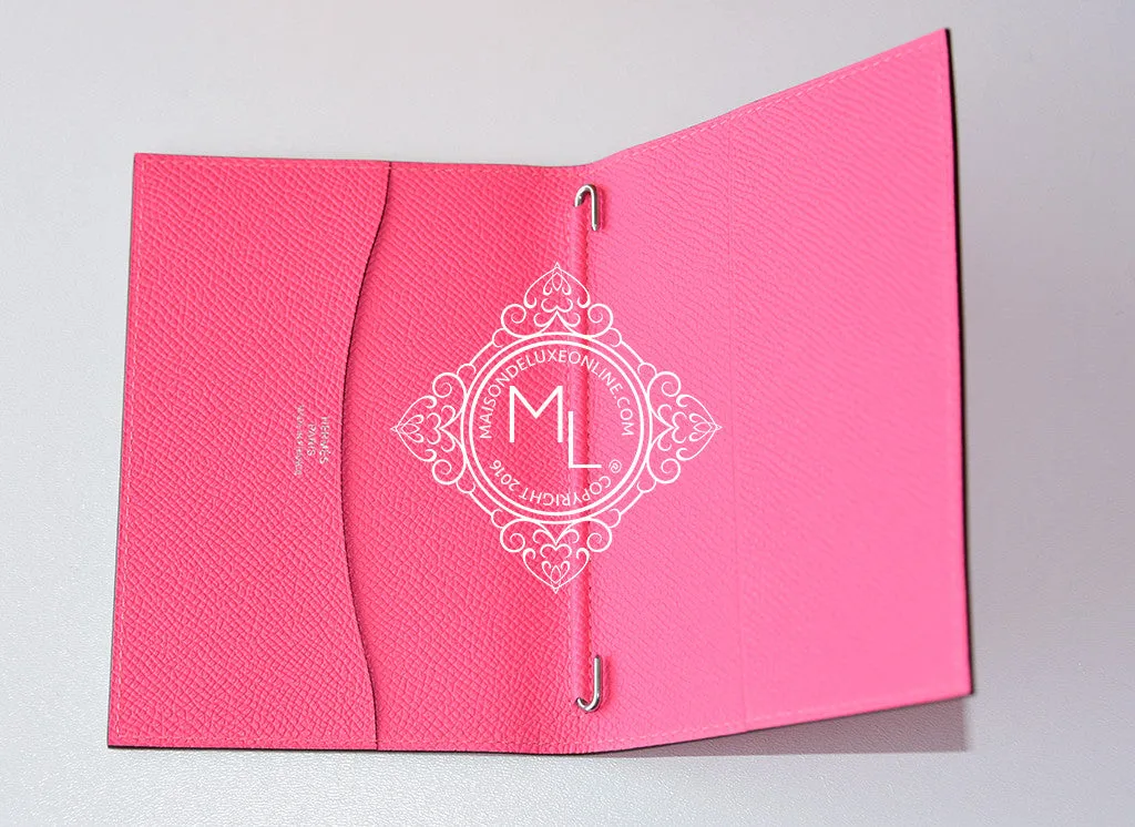 Hermes Rose Azalee Vision Passport / Agenda Notebook Cover (no refill)