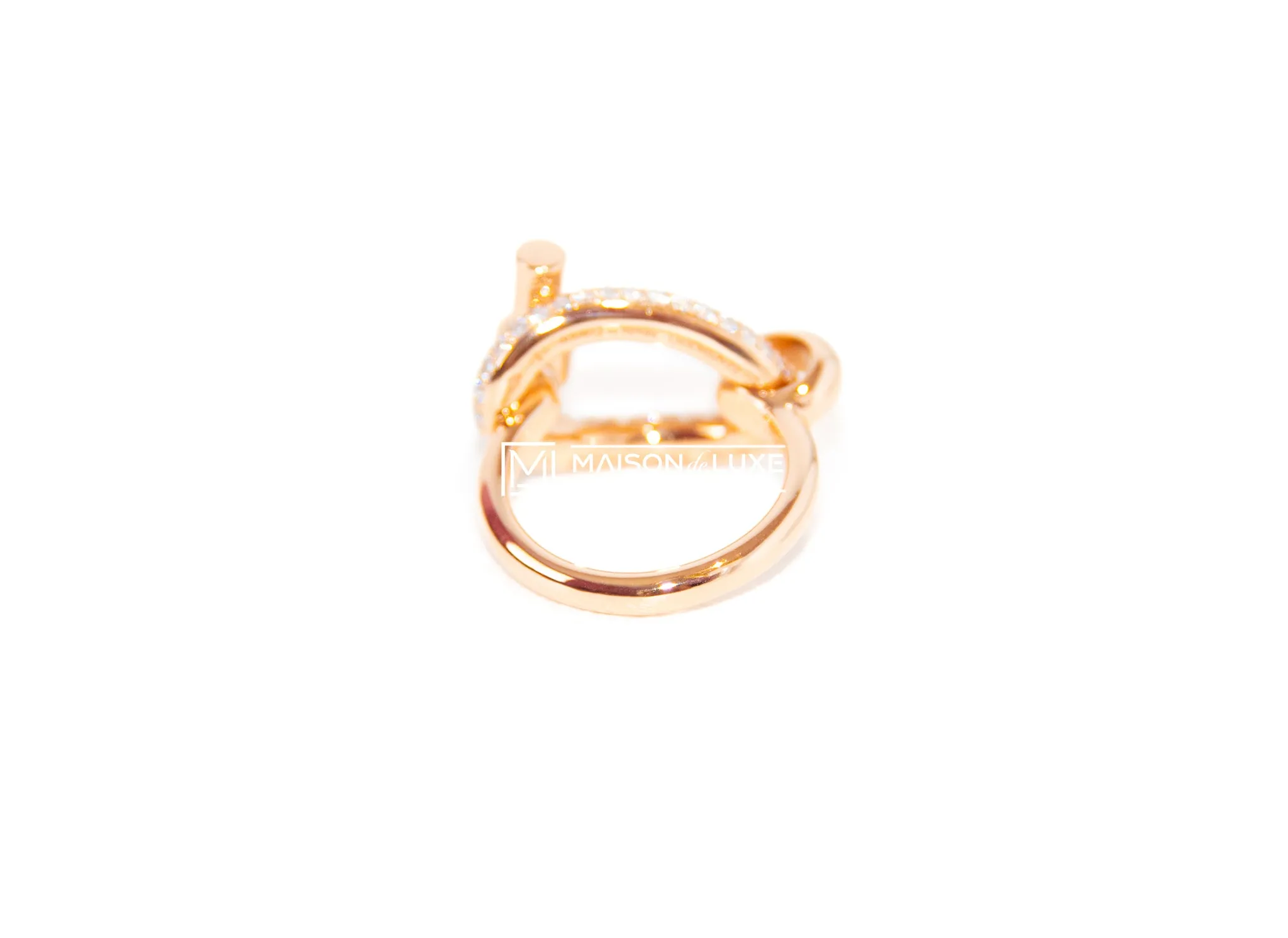 Hermes Rose Gold Diamond Adage Ring 52