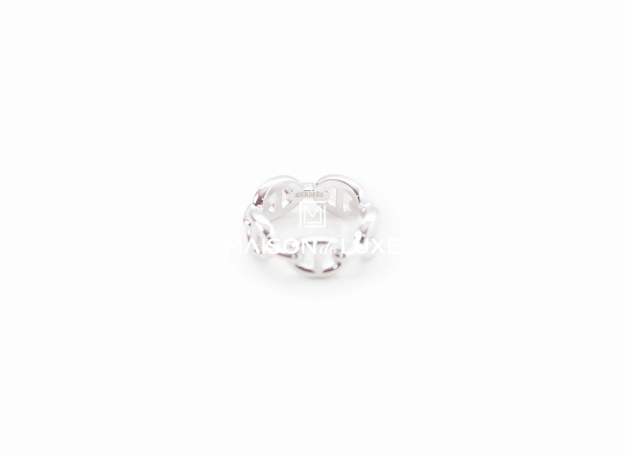 Hermes Silver Chaine d'Ancre Enchainee PM Ring 51