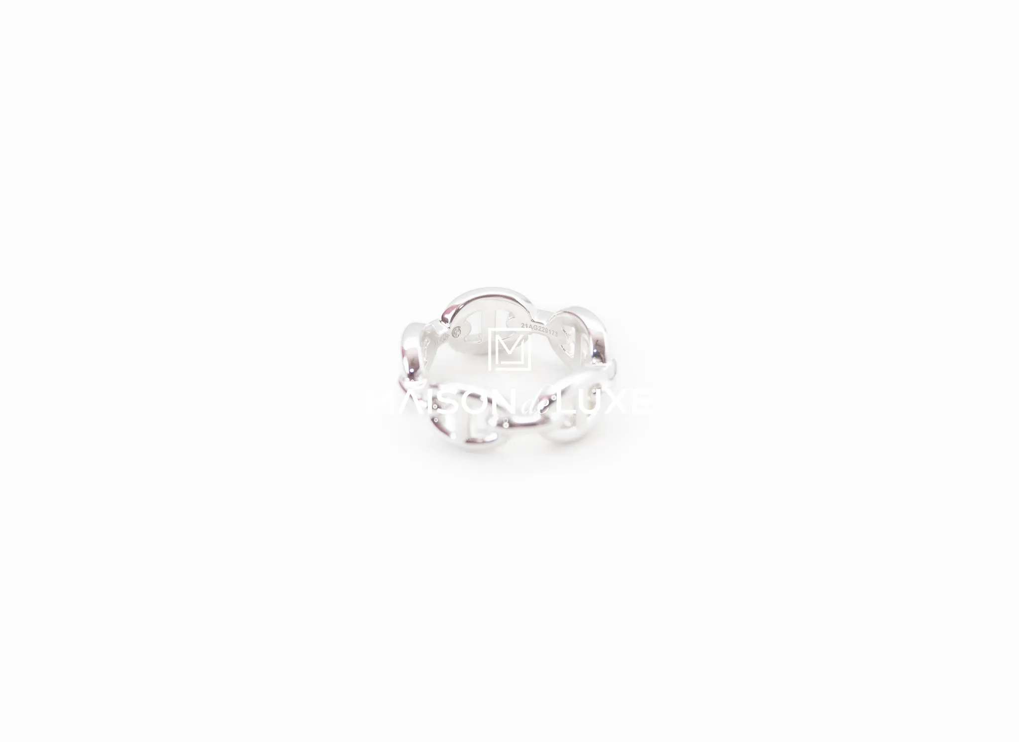 Hermes Silver Chaine d'Ancre Enchainee PM Ring 51