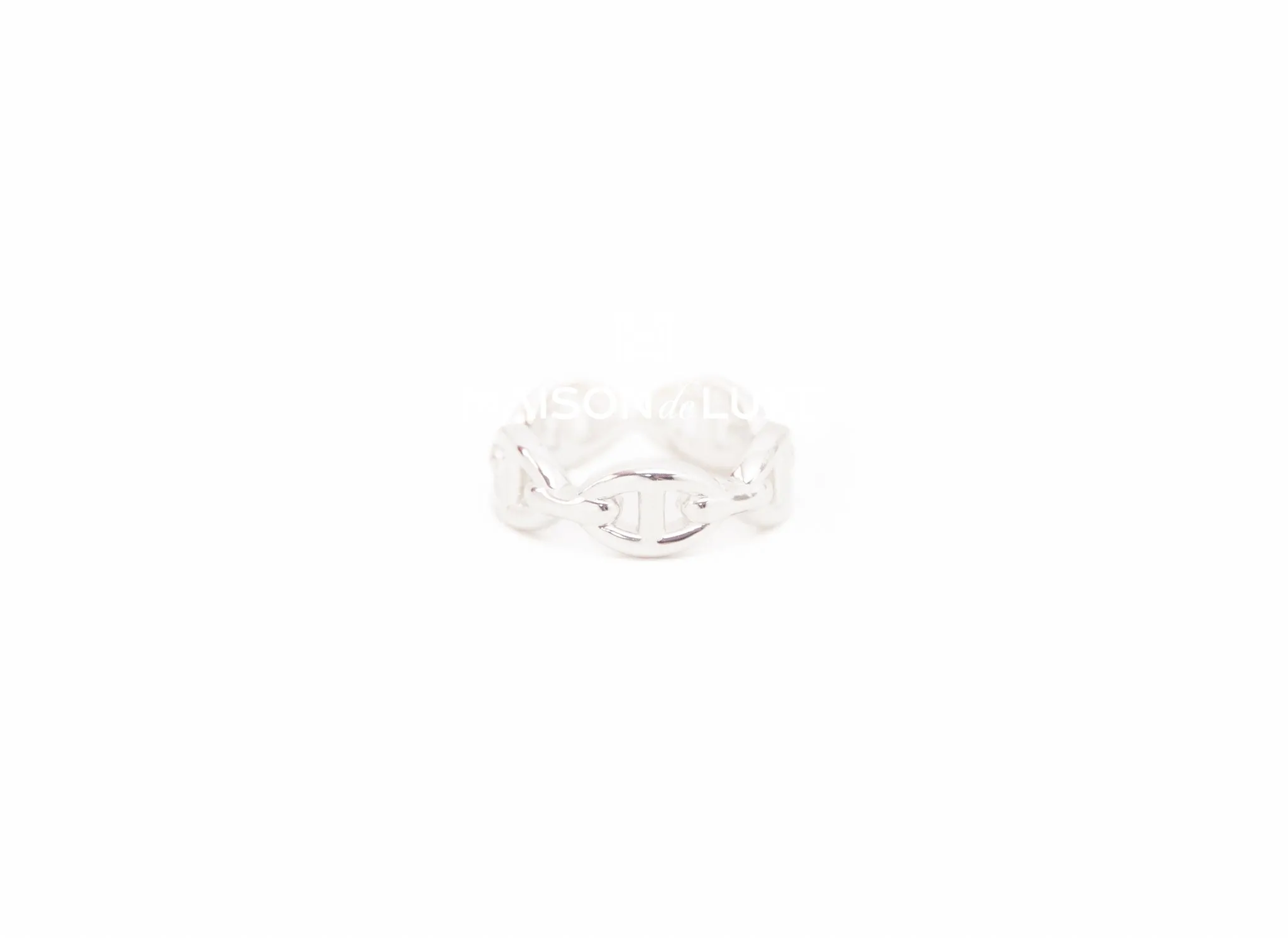 Hermes Silver Chaine d'Ancre Enchainee PM Ring 52