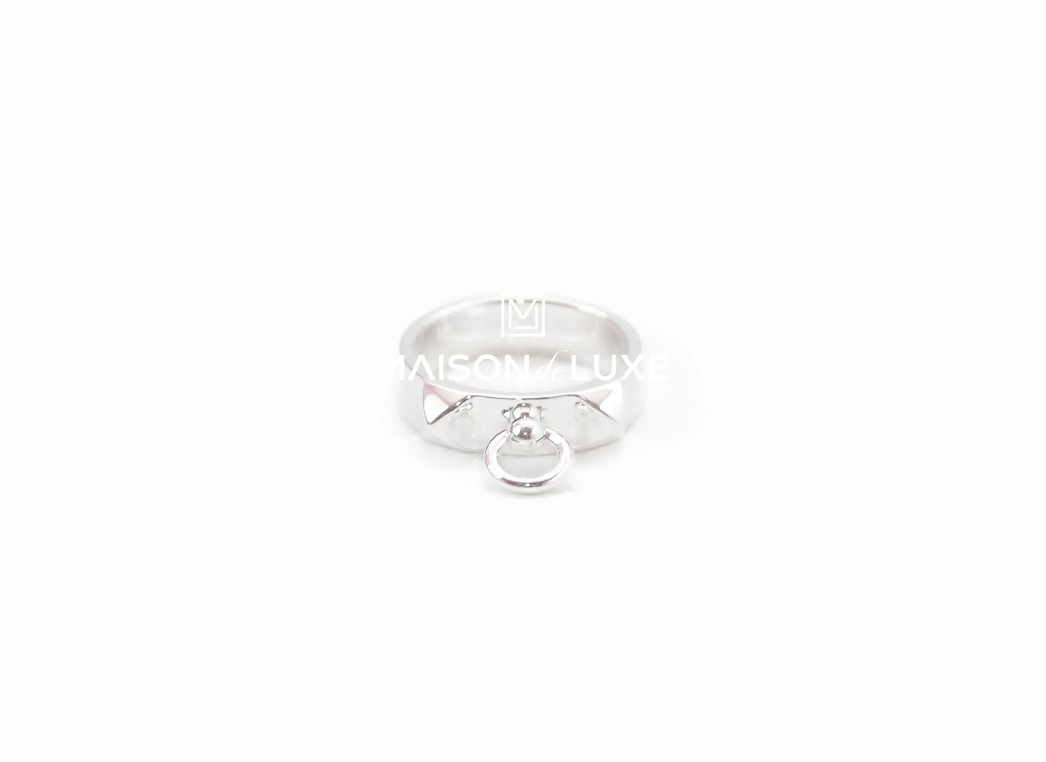 Hermes Silver Collier de Chien PM Ring 51