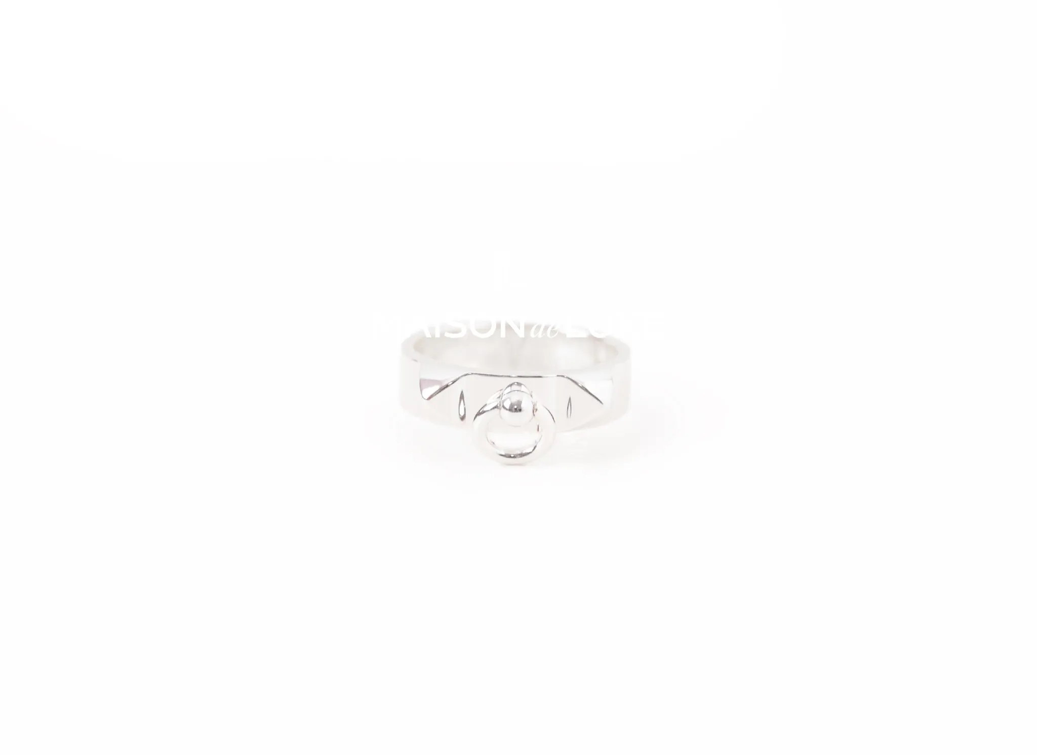 Hermes Silver Collier De Chien PM Ring 52