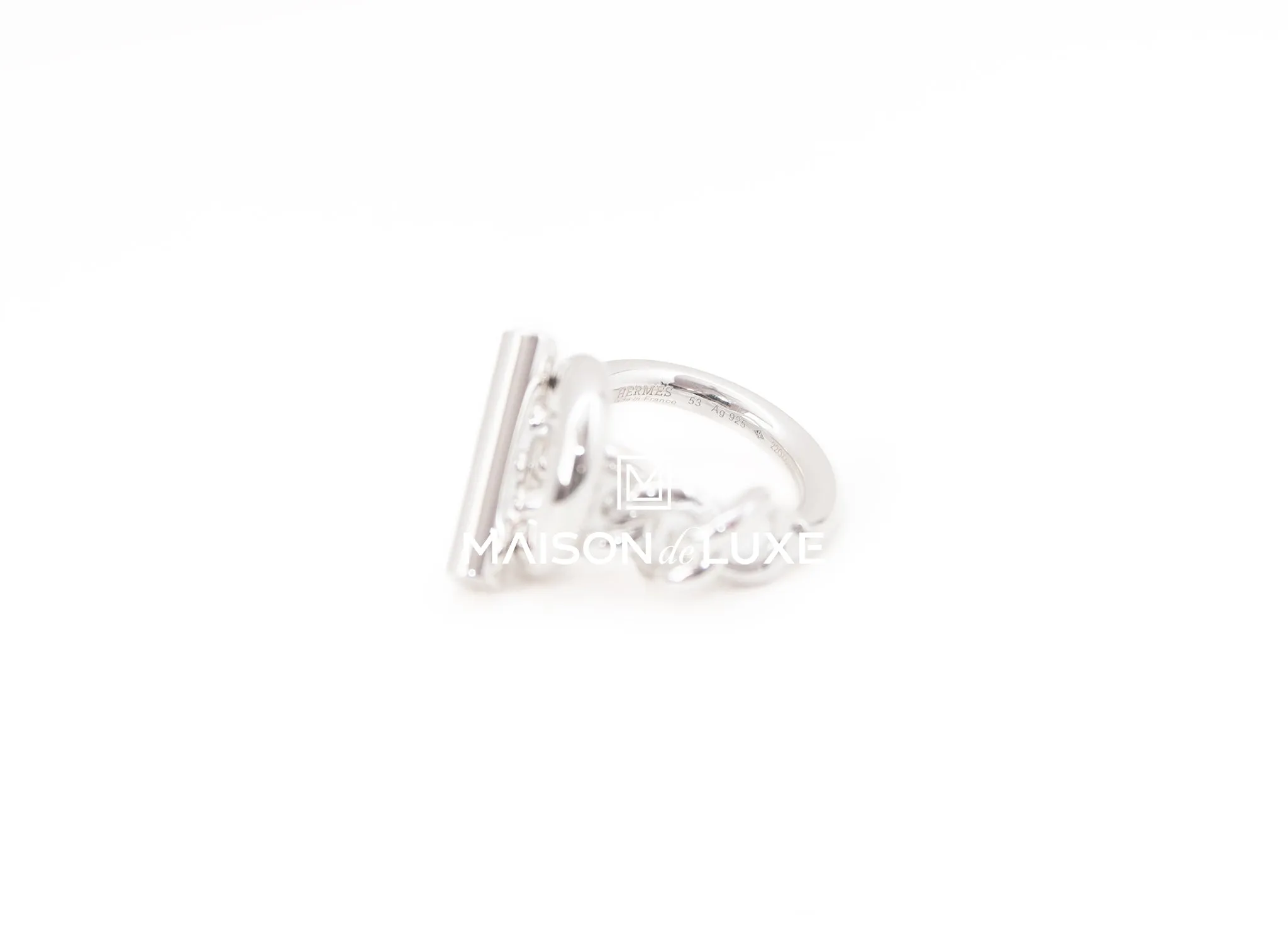 Hermes Silver Croisette GM Ring 53