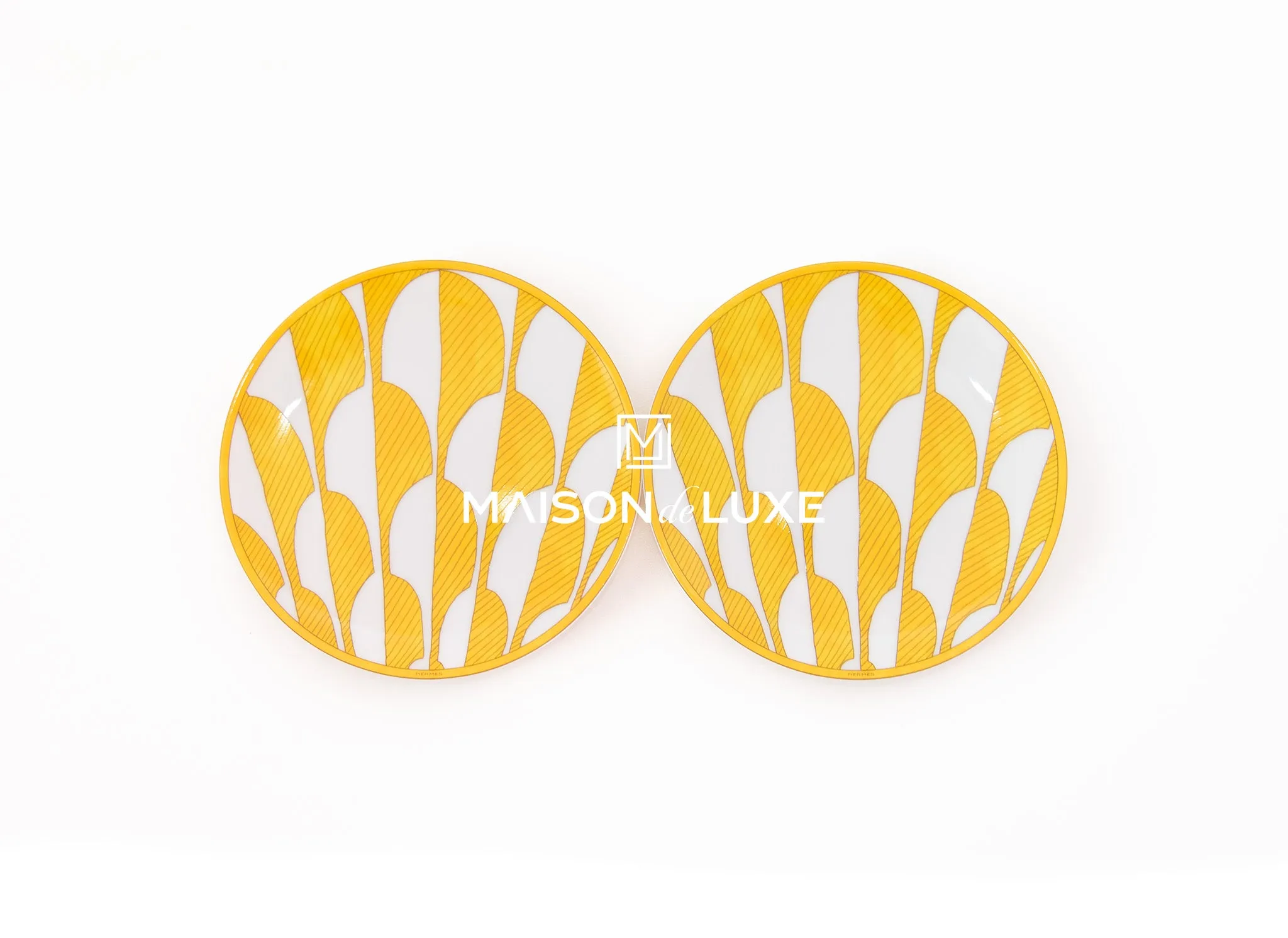 Hermes Soleil d’Hermès Porcelain Bread & Butter Plate - Two