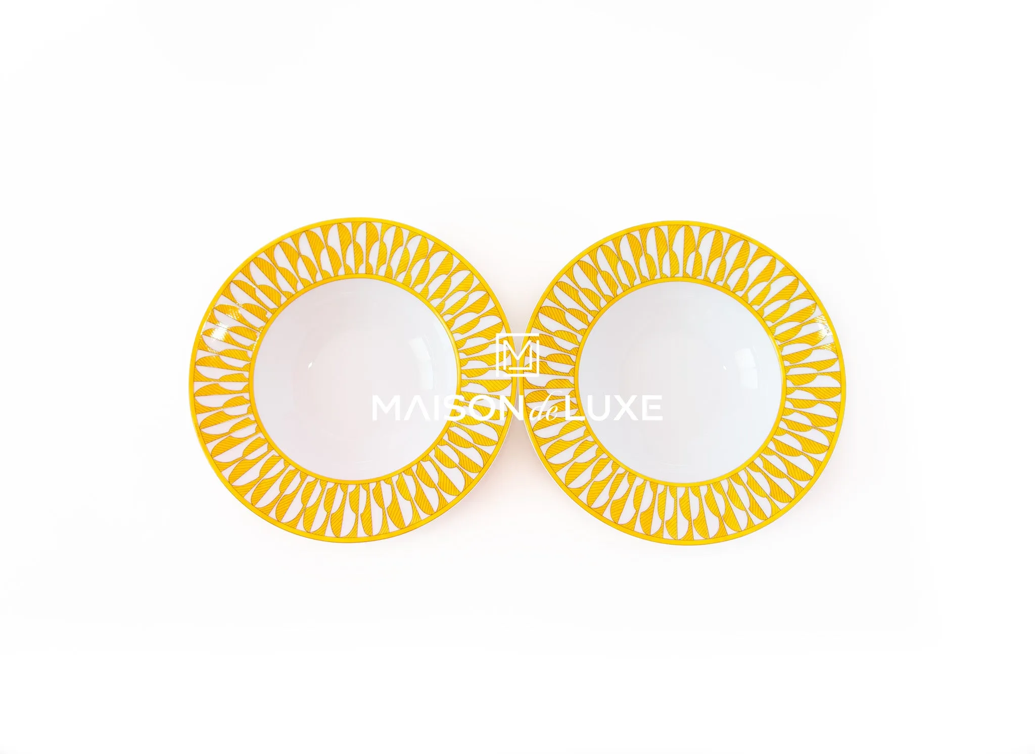 Hermes Soleil d’Hermès Porcelain Soup Plate