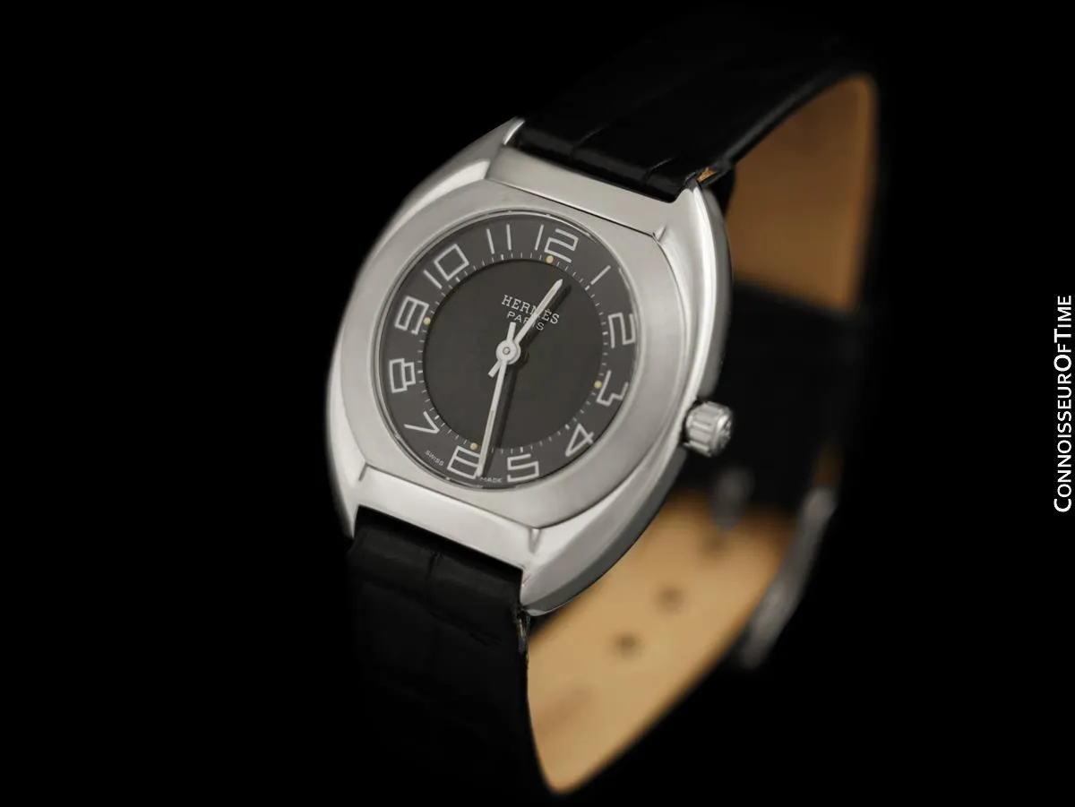 Hermès Espace Mens Midsize Unisex Multi-Function Digital Electronic Watch - Stainless Steel