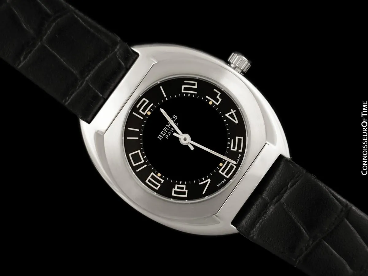 Hermès Espace Mens Midsize Unisex Multi-Function Digital Electronic Watch - Stainless Steel