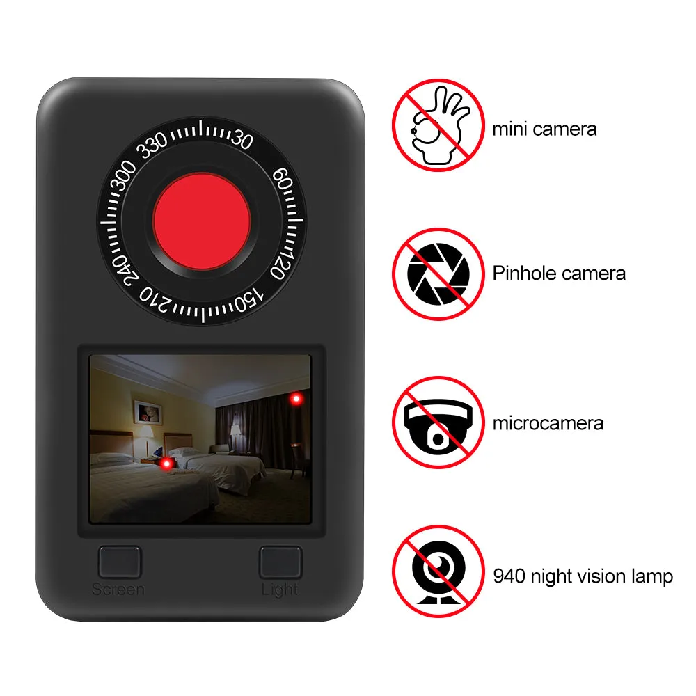 Hidden Pin Hole Camera Lens Detector & Invisible Night Vision Detection IR Finder