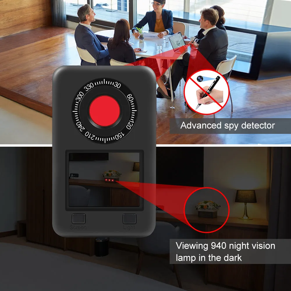 Hidden Pin Hole Camera Lens Detector & Invisible Night Vision Detection IR Finder